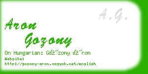 aron gozony business card